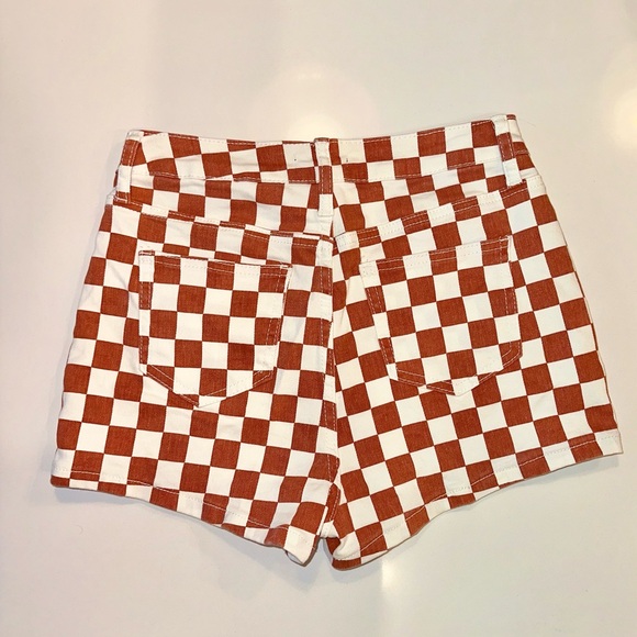 Checkered Pitstop Denim Shorts - Rust Size 7 - Picture 4 of 6